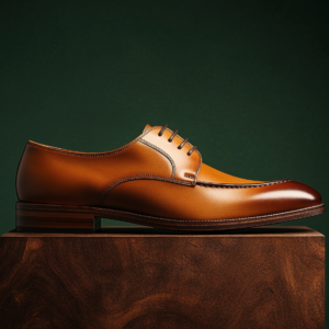 ADRIANO ? Bespoke Custom Made & Fitted Apron-Toe Derby Shoes ? TAN CALFSKIN