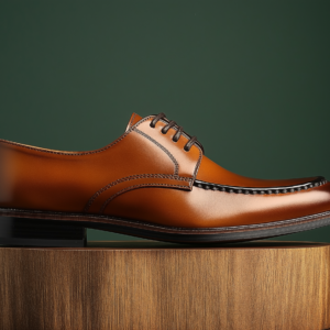 ALVIZE ? Bespoke Custom Made & Fitted Apron-Toe Derby Shoes ? BROWN CALFSKIN
