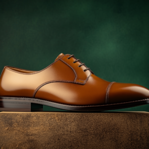 ARISTIDE ? Bespoke Custom Made & Fitted Cap-Toe Derby Shoes ? BROWN CALFSKIN