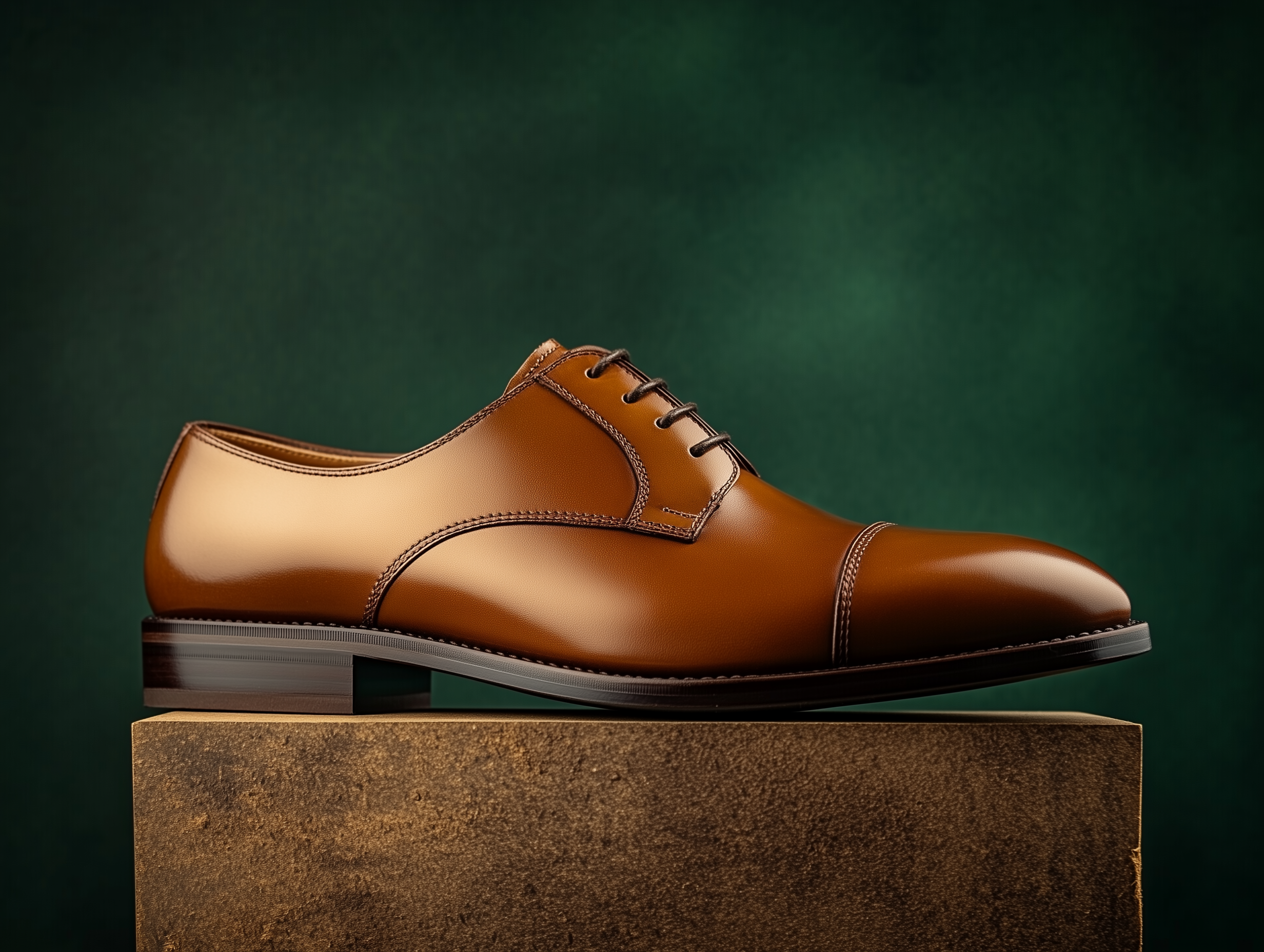ARISTIDE ? Bespoke Custom Made & Fitted Cap-Toe Derby Shoes ? BROWN CALFSKIN