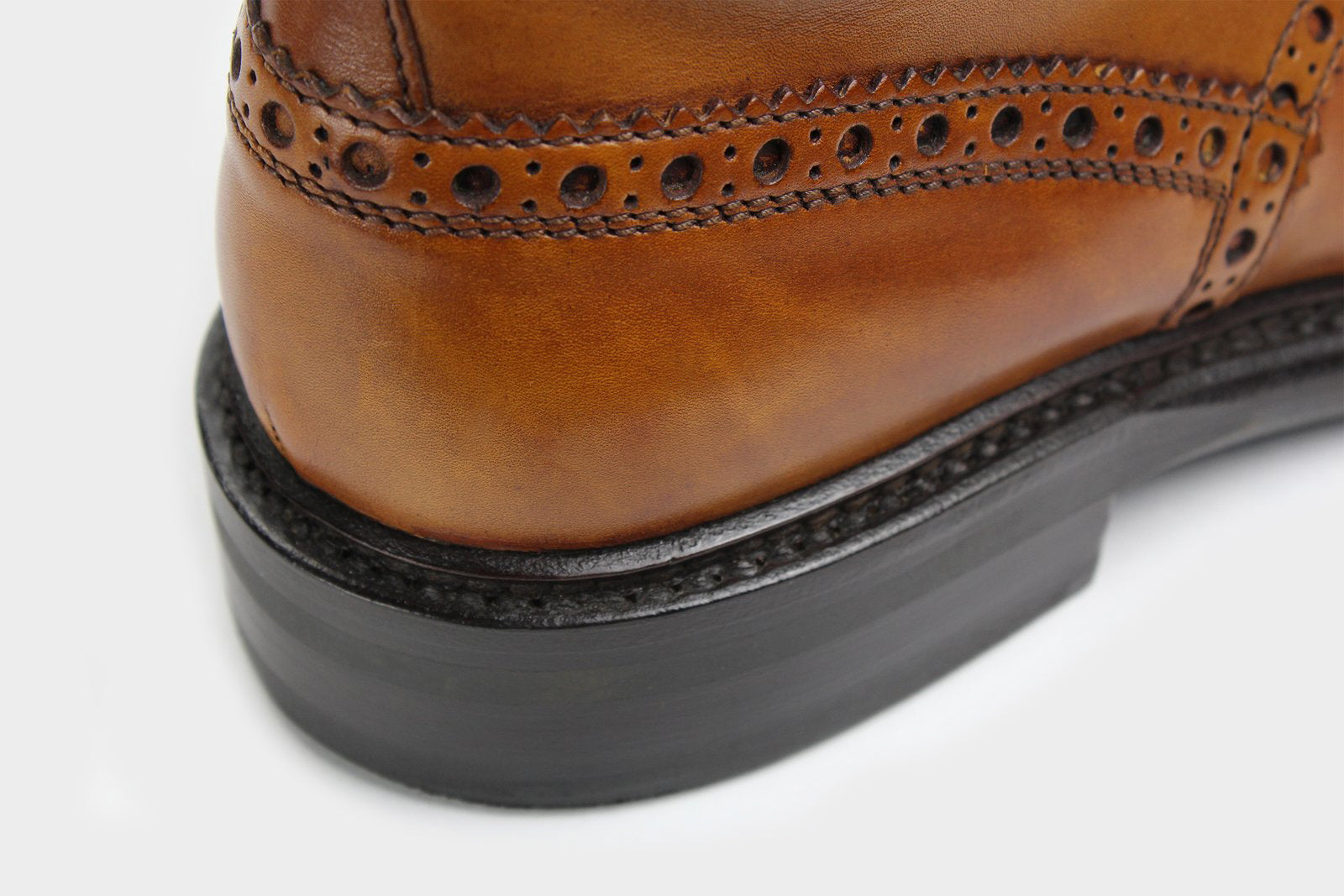 BONO ? Bespoke Custom Made & Fitted Wingtip Brogue Boots ? HAND-PAINTED TAN CALFSKIN - Image 6