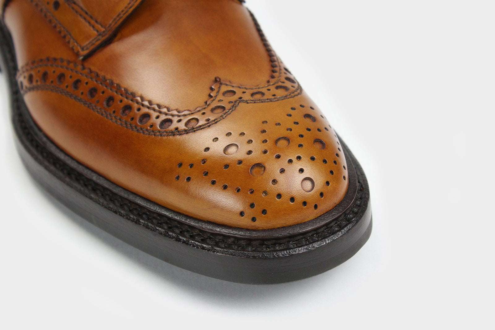 BONO ? Bespoke Custom Made & Fitted Wingtip Brogue Boots ? HAND-PAINTED TAN CALFSKIN - Image 4