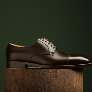 GAETANO ? Bespoke Custom Made & Fitted Cap-Toe Derby Shoes ? DARK BROWN CALFSKIN