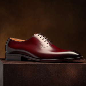 GIRLADO ? Bespoke Custom Made & Fitted Wholecut Oxford Shoes ? BURGUNDY CALFSKIN