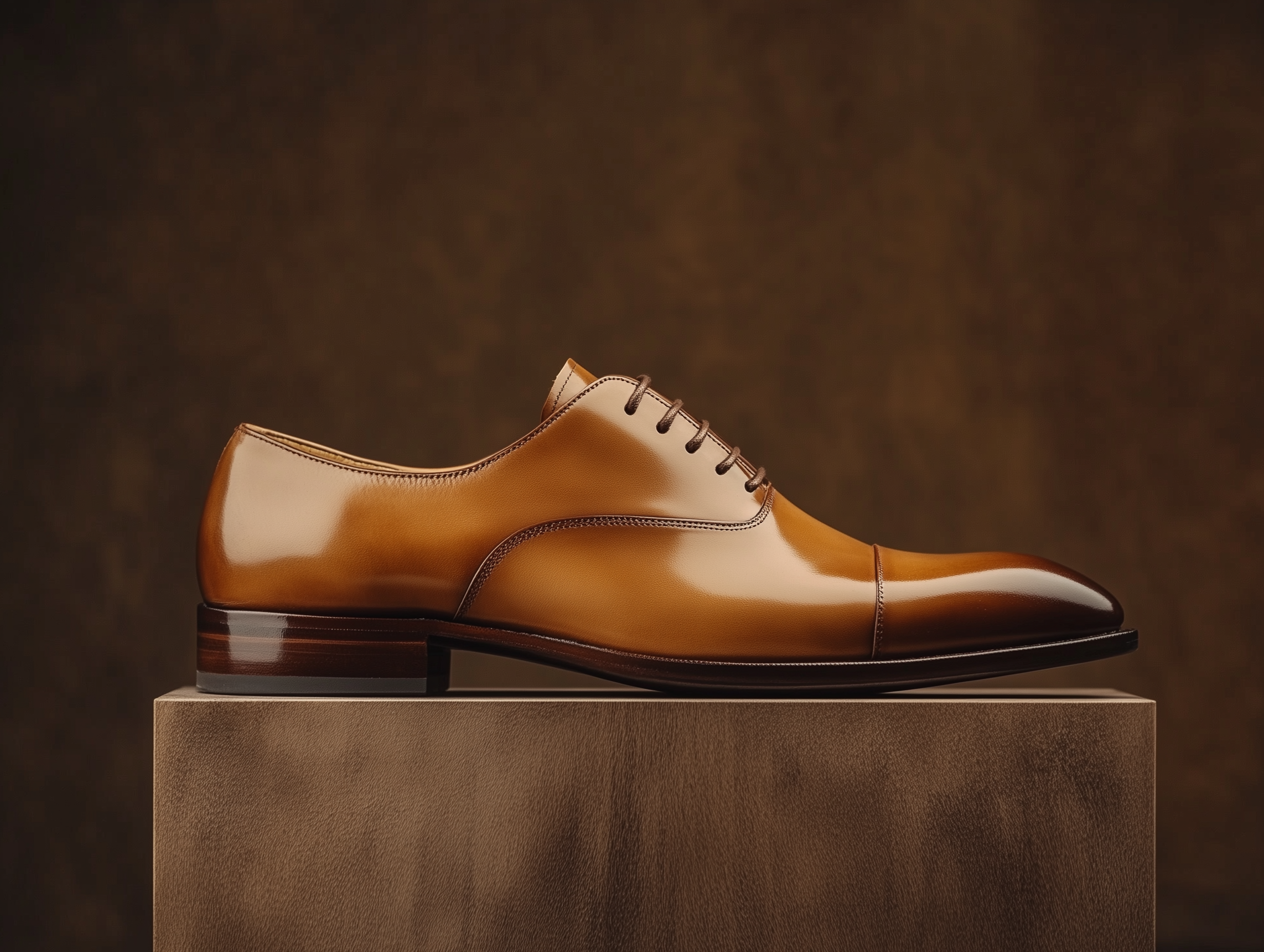 PIO ? Bespoke Custom Made & Fitted Captoe Oxford Shoes ? TAN CALFSKIN
