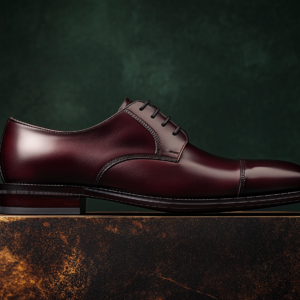 PLACIDO ? Bespoke Custom Made & Fitted Cap-Toe Derby Shoes ? BURGUNDY CALFSKIN