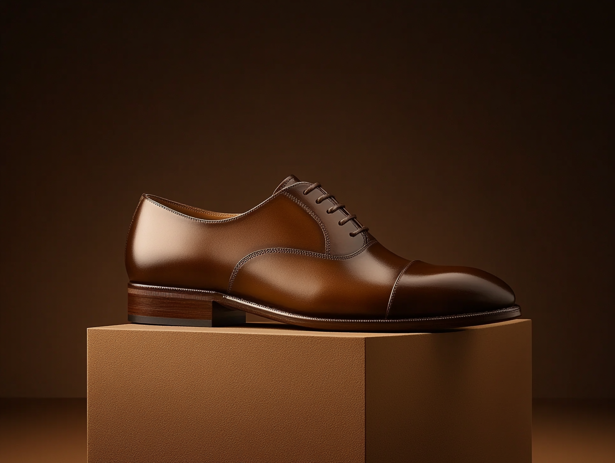SERGIO ? Bespoke Custom Made & Fitted Captoe Oxford Shoes ? BROWN CALFSKIN
