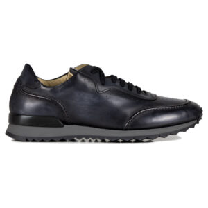 SANTO ? Bespoke Custom Made & Fitted Sneakers ? BLACK CALFSKIN