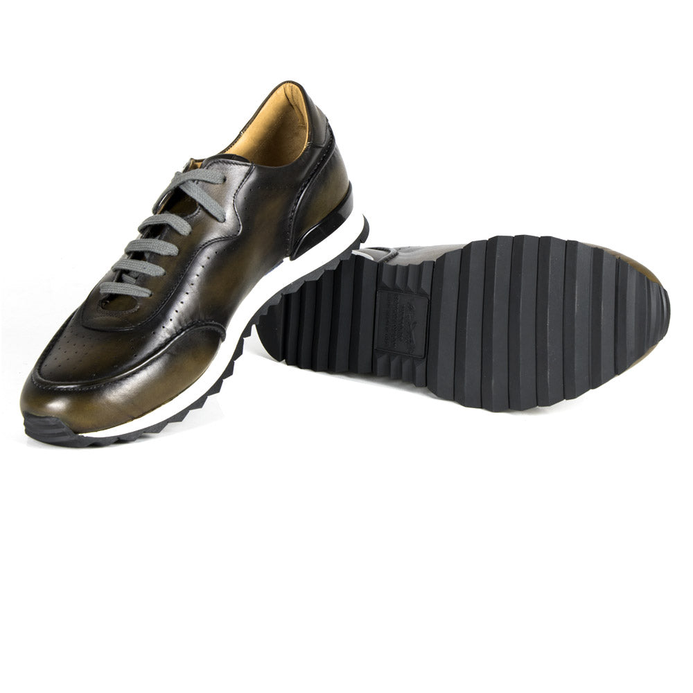 SIFFREDO ? Bespoke Custom Made & Fitted Bespoke Sneakers ? HAND-PAINTED ORTICA CALFSKIN - Image 2