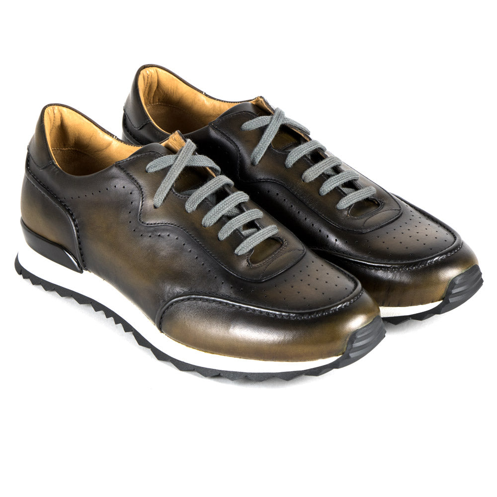 SIFFREDO ? Bespoke Custom Made & Fitted Bespoke Sneakers ? HAND-PAINTED ORTICA CALFSKIN - Image 3